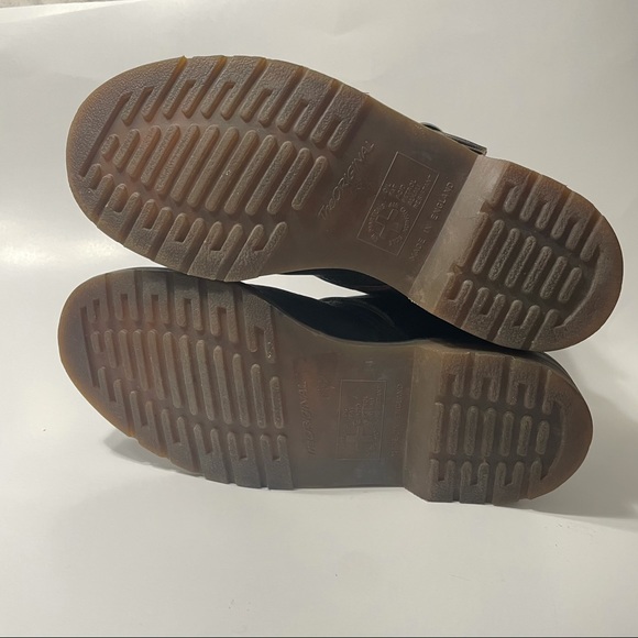 Rare Vintage Dr. Martens Motorcycle Boots Buckles Made in England 5 Black - Picture 10 of 15